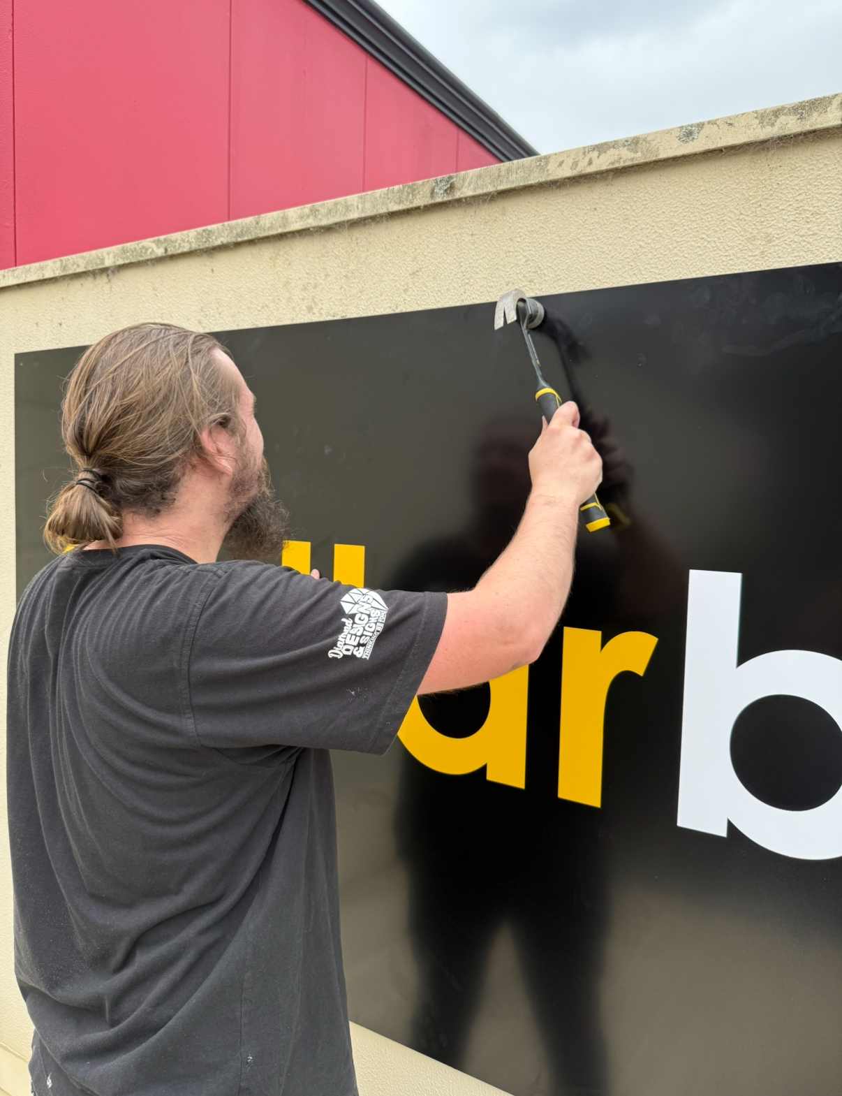 Large format sign installation